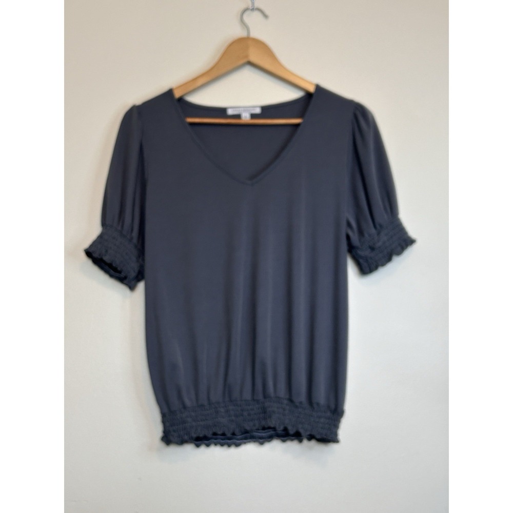 Green Envelope Los Angeles Gray Women's Elastic Bottom Top, Size Large